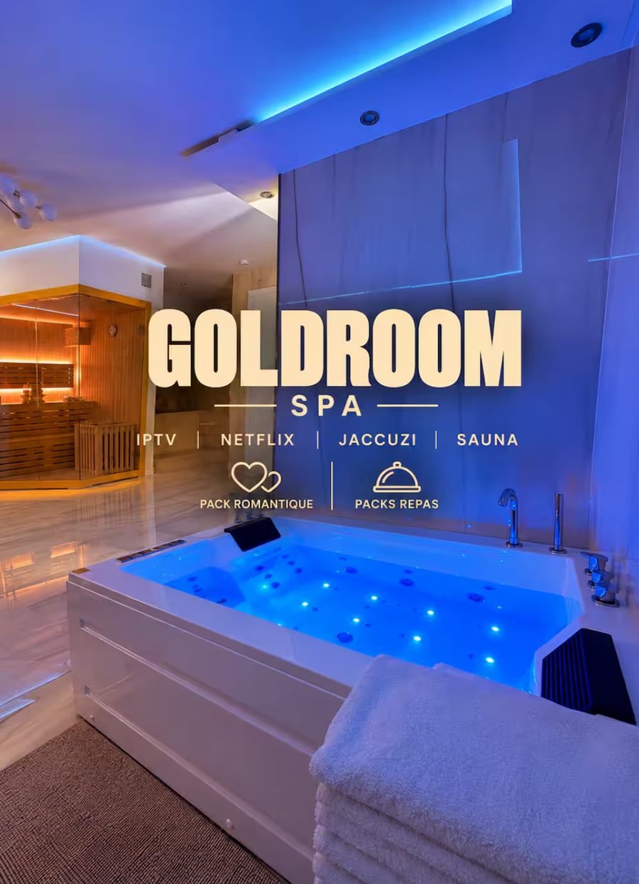Goldroom Spa, logement avec jacuzzi et sauna géré par Rhossi Conciergerie à Herblay-sur-Seine