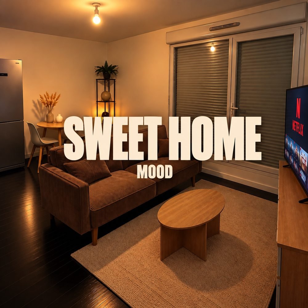 Sweet Home à Argenteuil : salon chaleureux avec Smart TV